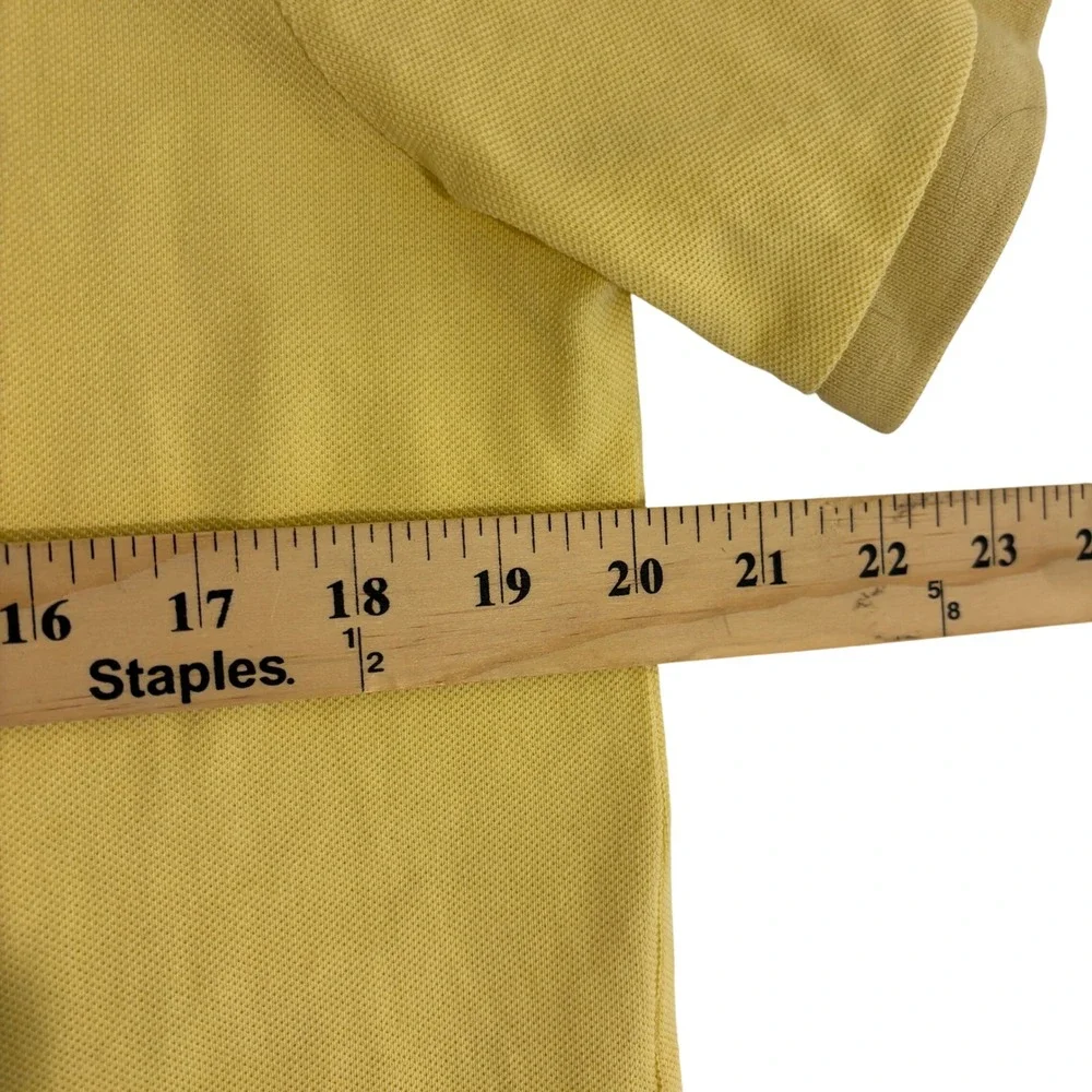 Polo Ralph Lauren Polo Shirt Mens M Yellow Classic Light Blue Pony Logo Preppy